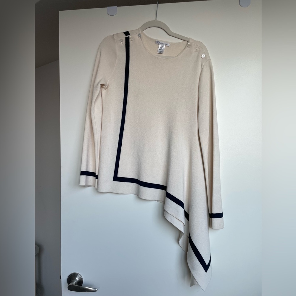 Oscar de la Renta asymmetrical silk sweater S